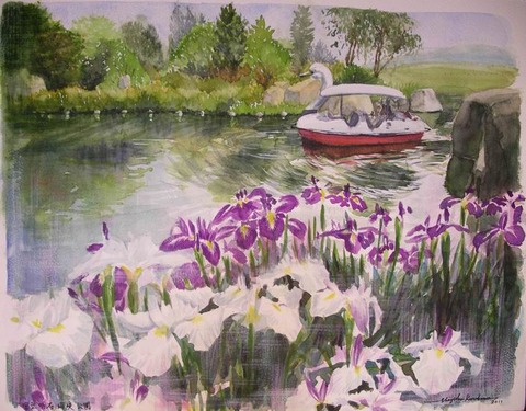 透明水彩画「国立明石海峡公園」