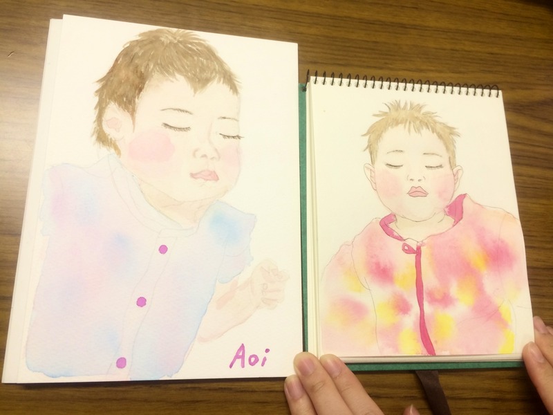 24Gさん透明水彩画 お子さん