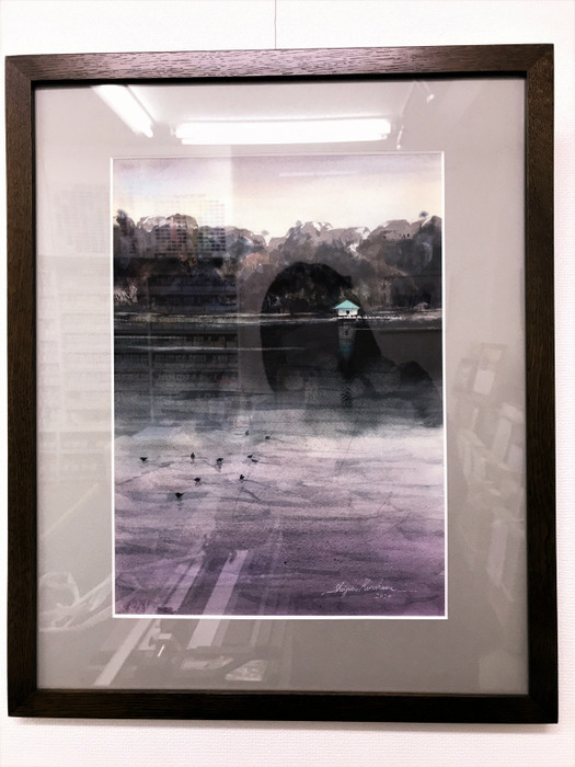「黒川しづこマンスリー個展の様子:枚方の風景Ⅲ」