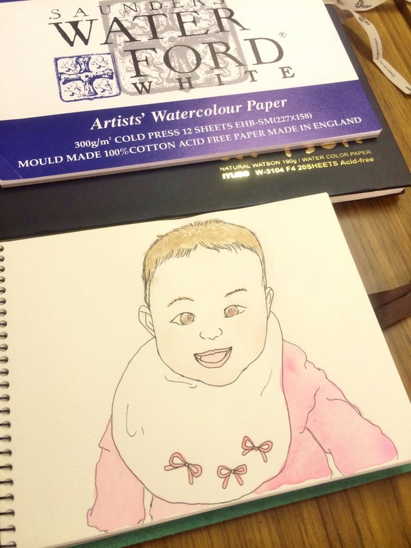 24Gさん透明水彩画 お子さん2