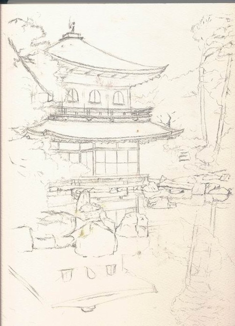 銀閣寺 下描き