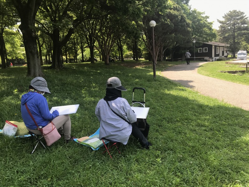 ５月１７日🎨教室の皆さんと🖌鶴見緑地スケッチ🌳レポ