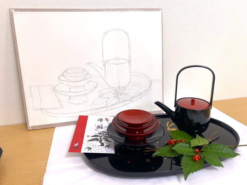 2026.01.01透明水彩画「朔日 雪の洗礼」F6サイズ途中2