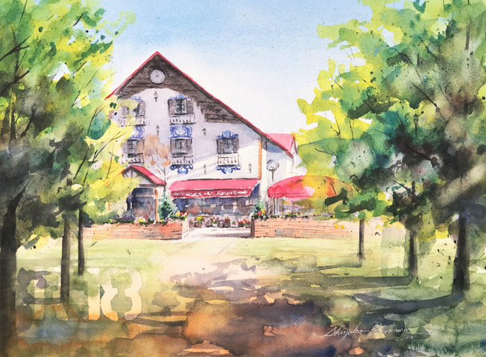 透明水彩画「枚方の風景」は、元はここからのロケーション☆