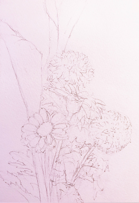 2020.03.27 透明水彩画「春の囁き」(2)