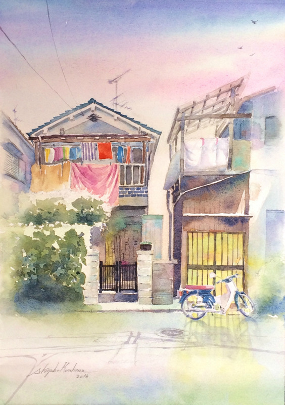 2016-11透明水彩画「静かな時間」完成