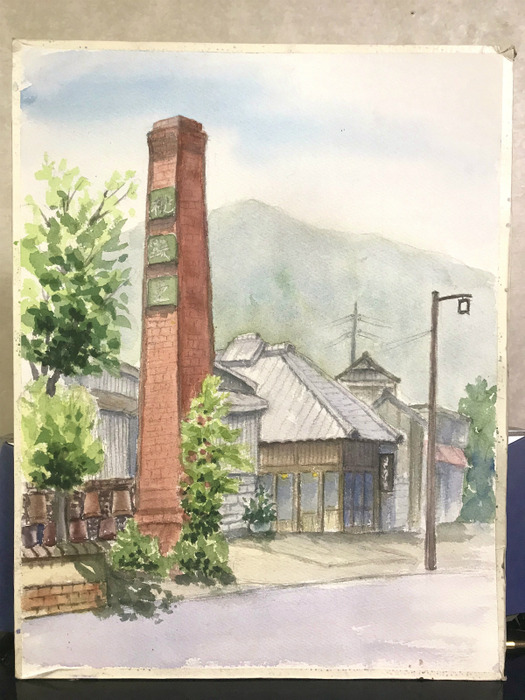 2018.06.26 Yさん透明水彩スケッチ「伊部の風景」