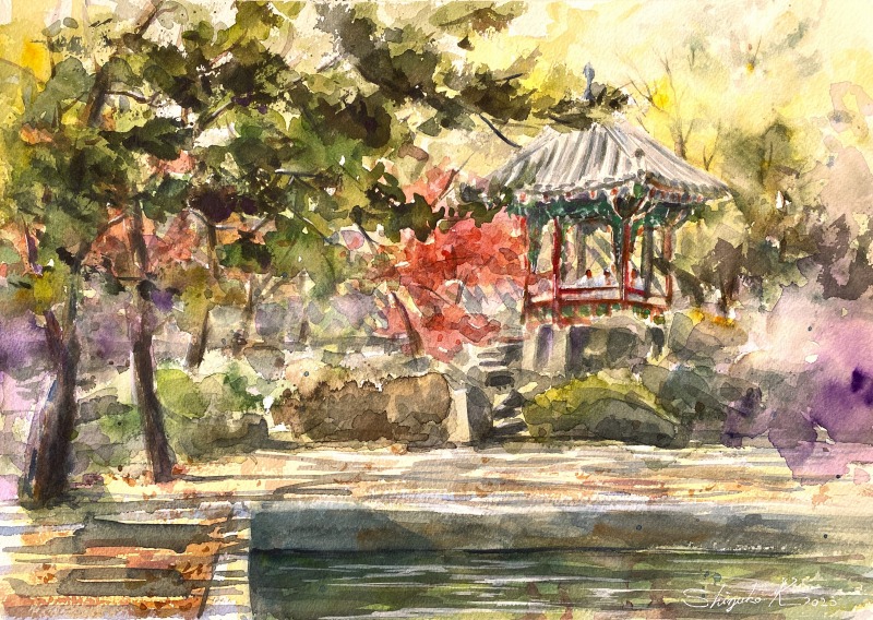 趣味の透明水彩画「とにもかくにも楽しと感じることが一番」それには・・・「少なくとも自分では気に入っていると感じるところまで描くこと」