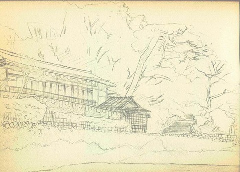 嵐山船着場下描き