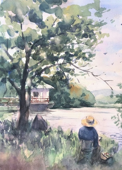 山田池公園スケッチ1~大らかタッチの早描きができるようになりたい~