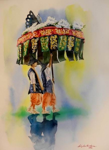 08透明水彩画『夢の中』