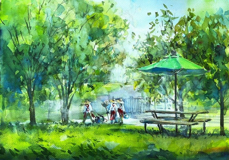 先日のスケッチ　自宅で明暗を整えてみた