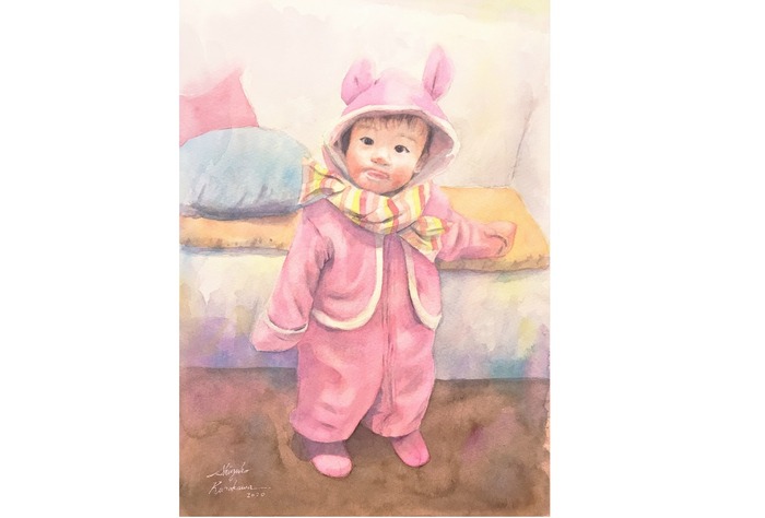 誕生日に心落ち着けて描く…透明水彩画「うちの子がウサギだった頃」