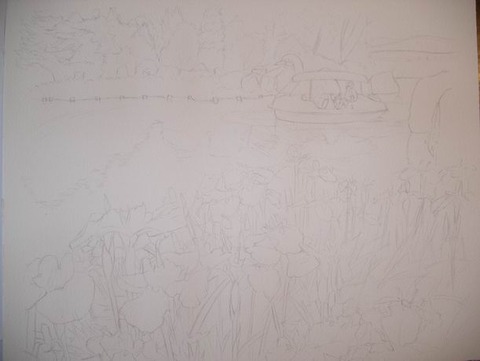 透明水彩画「国立明石海峡公園」 (1)