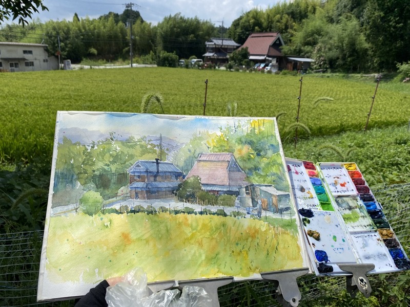 ２０２５年８月の出来事【豊野の山里で久々スケッチ】【YouTubeライブで初レッスン】他お知らせ３点