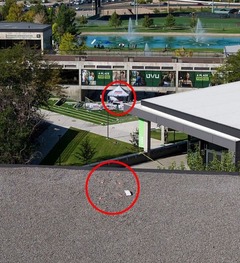 Tyler Robinson on the rooftop of Losee Center