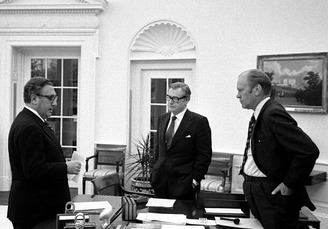 Henry Kissinger & Nelson Rockefeller & President Ford 3