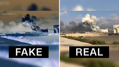 Beirut explosion fake footage