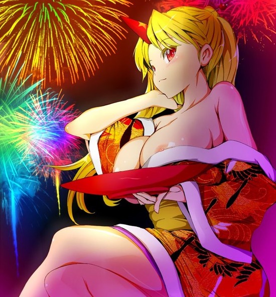 【二次エロ】【東方Project】角が生えた二次キャラ、星熊勇儀姐さんの爆乳オッパイにハマりそうな画像がみたい！① 10