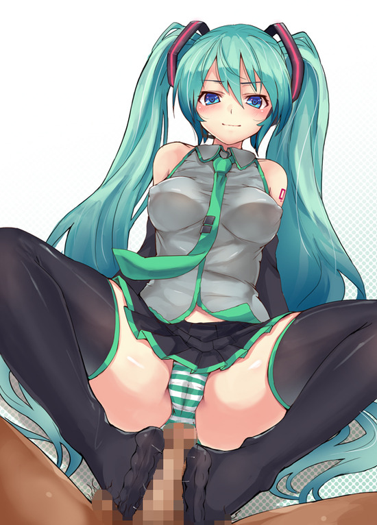 【二次エロ】ロリ娘たちが開脚して足コキしたら股間丸見えで超絶エロいｗｗｗ二次エロ画像まとめ！２ 4