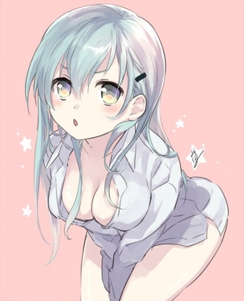 裸にシャツを羽織った女の子の二次エロ画像⑩　25枚 6