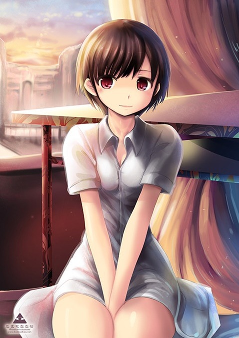 裸にシャツを羽織った女の子の二次エロ画像⑬　25枚 6