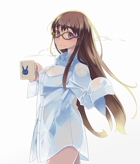 裸にシャツを羽織った女の子の二次エロ画像⑦　25枚 8