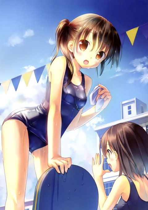 スク水(スクール水着)を着てる可愛い女の子の二次エロ画像③　100枚 74