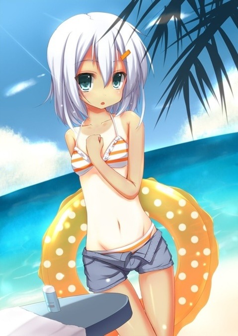 日焼け跡が色っぽい女の子の二次エロ画像③　100枚 74