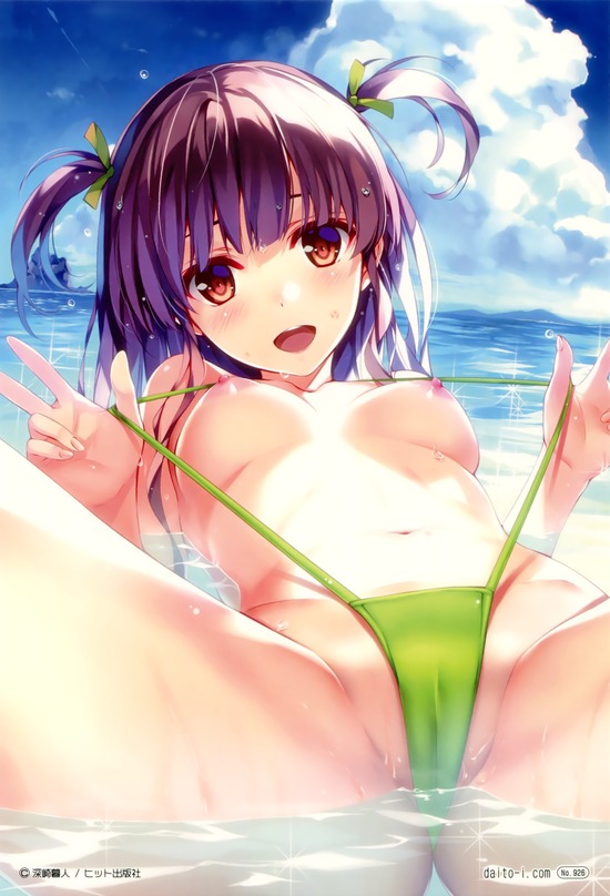 【二次】水着脱ぎかけな女の子のちょっとHな画像が見たい！ 19