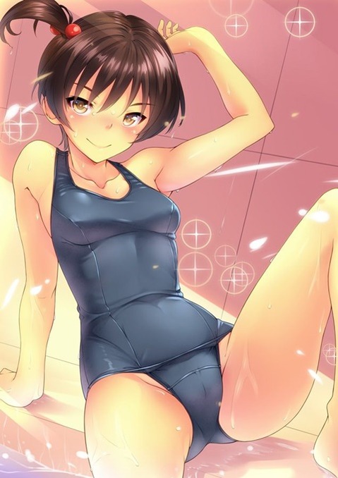 スク水(スクール水着)を着てる可愛い女の子の二次エロ画像⑥　100枚 70