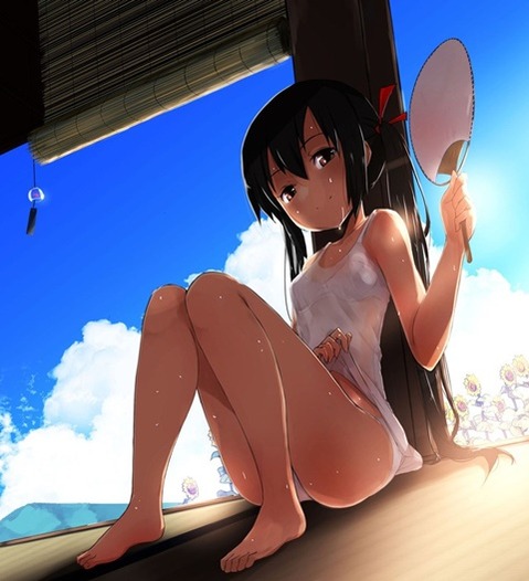 日焼け跡が色っぽい女の子の二次エロ画像③　100枚 50