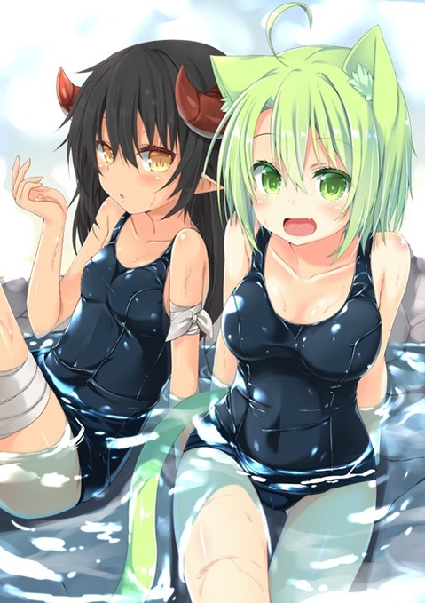 スク水(スクール水着)を着てる可愛い女の子の二次エロ画像②　100枚 14