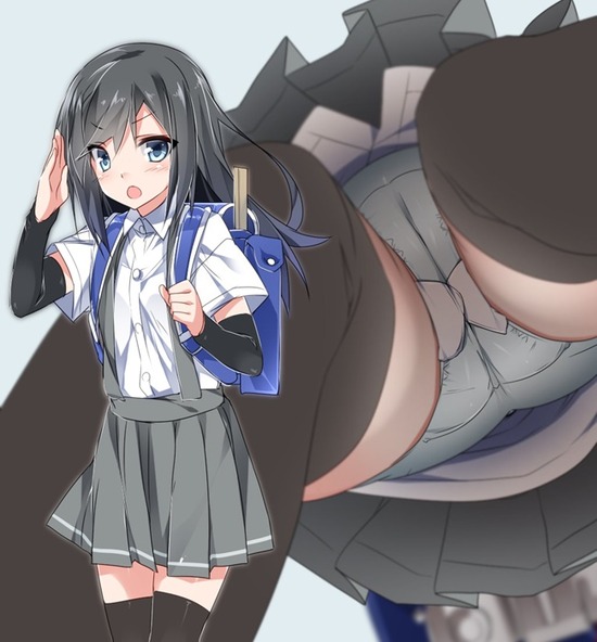 【二次エロ】【艦これ】ロリっ子すぎる制服娘朝潮ちゃんのパンチラ画像がみたい！ 17
