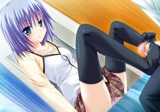 【二次エロ】パンスト履いたお姉さんキャラやロリっ子美少女が足コキしてるエロ画像がみたい！ 22
