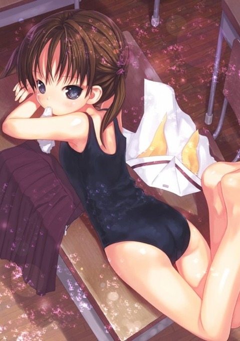 スク水(スクール水着)を着てる可愛い女の子の二次エロ画像①　100枚 98