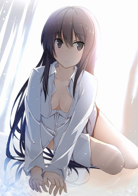 裸にシャツを羽織った女の子の二次エロ画像⑧　25枚 6