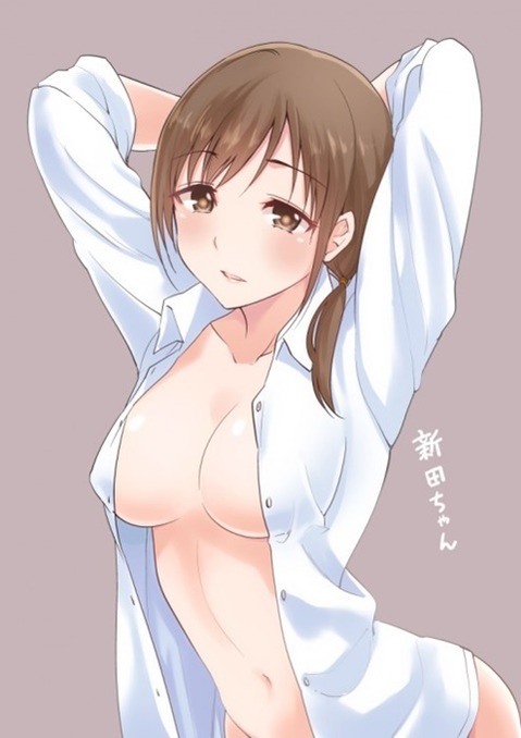 裸にシャツを羽織った女の子の二次エロ画像⑩　25枚 17