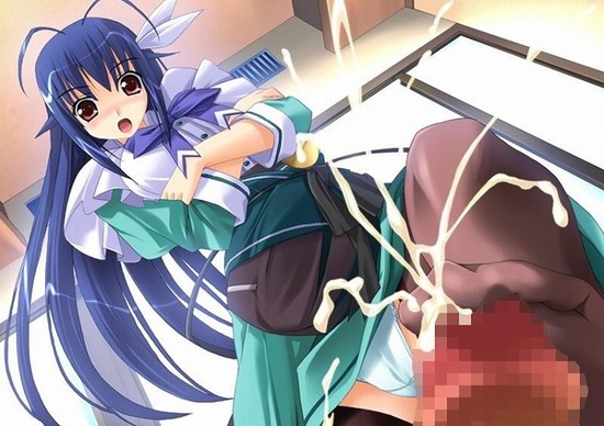 【二次エロ】パンスト履いたお姉さんキャラやロリっ子美少女が足コキしてるエロ画像がみたい！ 12