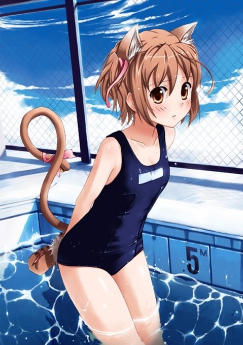 スク水(スクール水着)を着てる可愛い女の子の二次エロ画像②　100枚 26