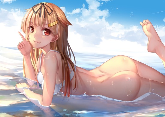 【二次】水着脱ぎかけな女の子のちょっとHな画像が見たい！ 4