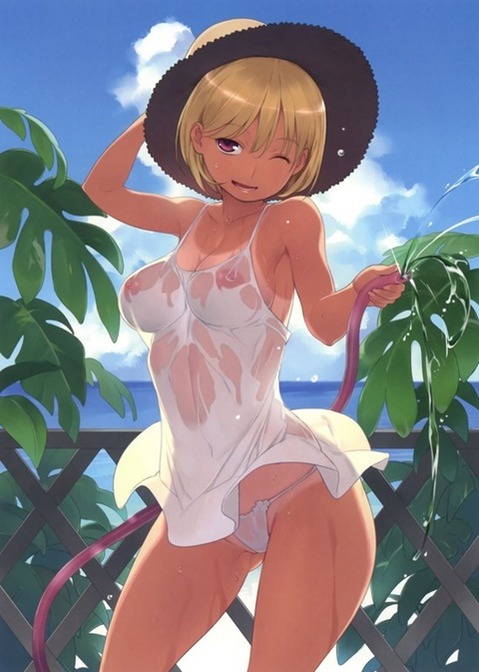 日焼け跡が色っぽい女の子の二次エロ画像①　100枚 68