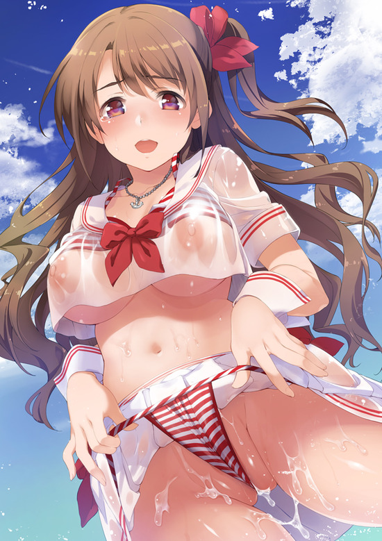 【二次】水着脱ぎかけな女の子のちょっとHな画像が見たい！ 18
