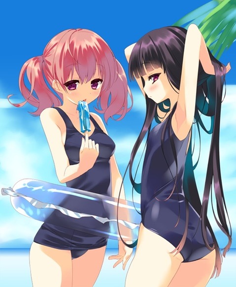 スク水(スクール水着)を着てる可愛い女の子の二次エロ画像②　100枚 75