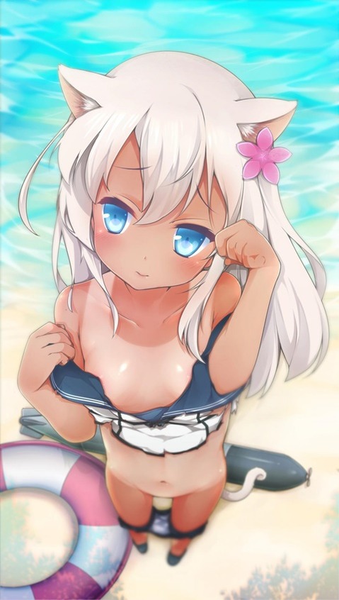 日焼け跡が色っぽい女の子の二次エロ画像①　100枚 72