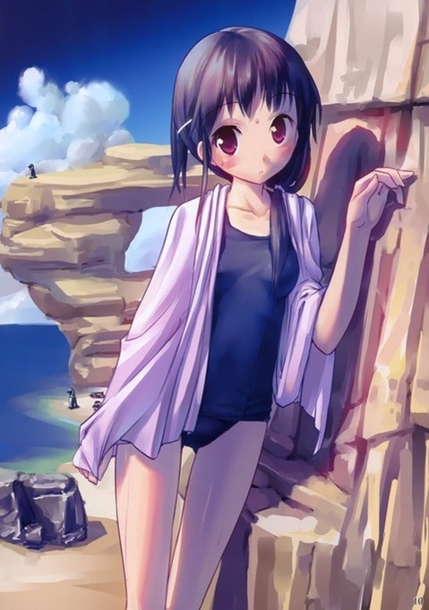 スク水(スクール水着)を着てる可愛い女の子の二次エロ画像③　100枚 56