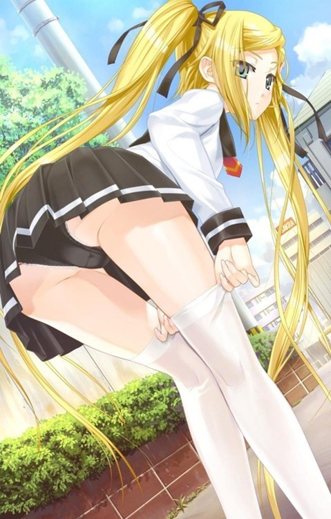 ニーソ・ニーハイを履いた女の子の二次エロ画像⑤　100枚 47
