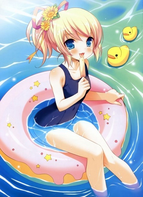 スク水(スクール水着)を着てる可愛い女の子の二次エロ画像①　100枚 19