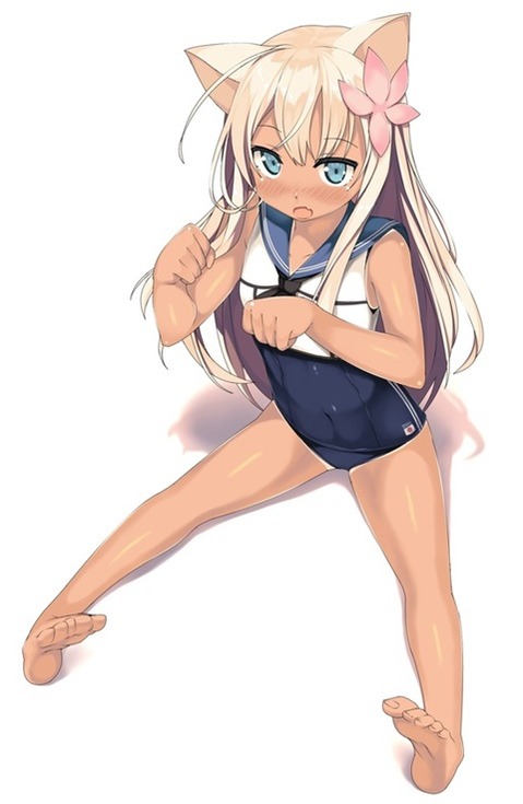 日焼け跡が色っぽい女の子の二次エロ画像①　100枚 32