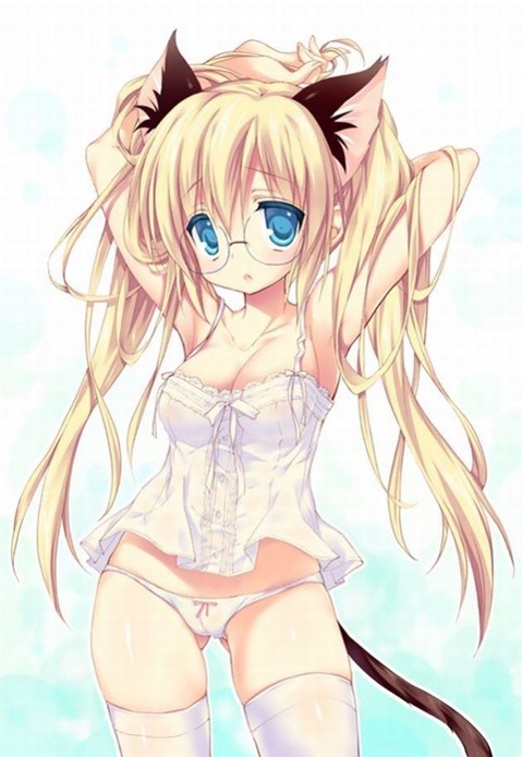 ニーソ・ニーハイを履いた女の子の二次エロ画像⑥　100枚 23